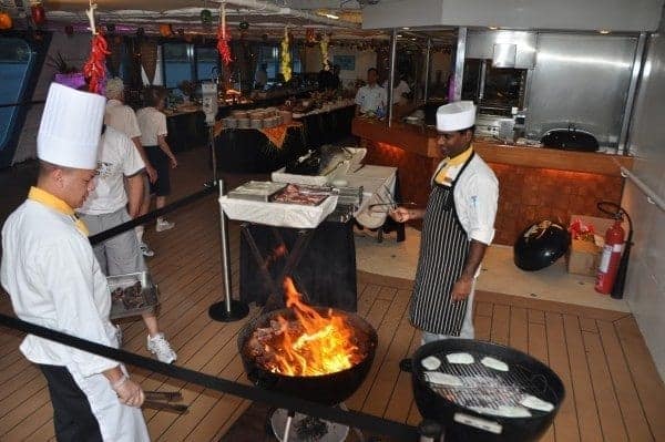 Barbeque on deck of the Azamara Journey.