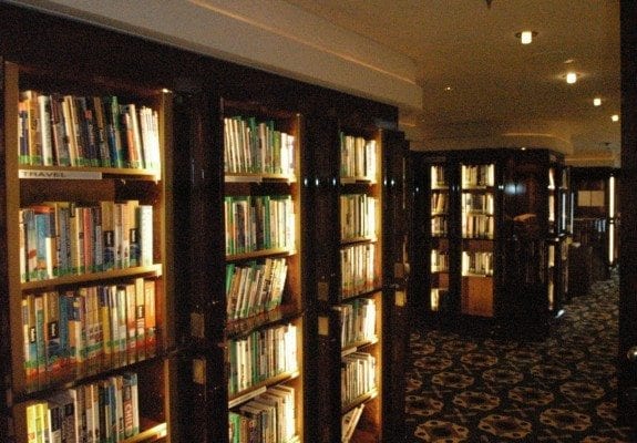 Cunard Queen Mary 2 library bookcases.