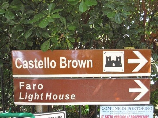Just follow the signs to Castello Brown