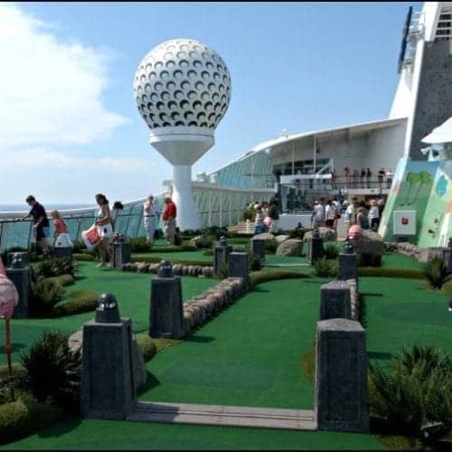 Royal Caribbean Mini Golf Course aboard Voyager of the Seas Photo credit: Sherry Laskin