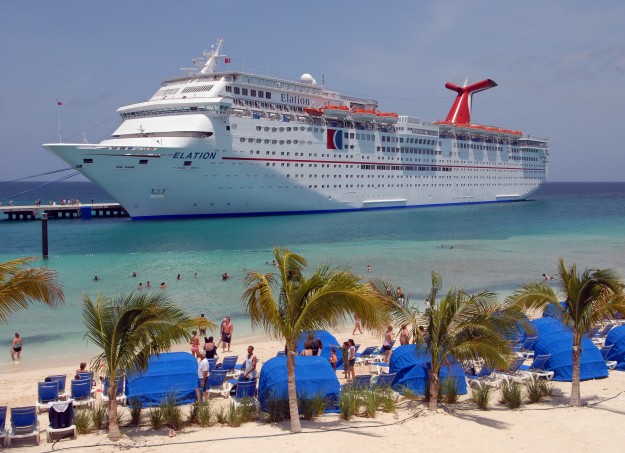 Carnival Elation at their $48 million cruise center on Grand Turk