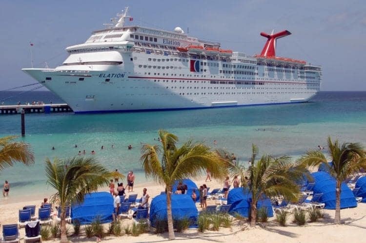 Carnival Elation at their  million cruise center on Grand Turk