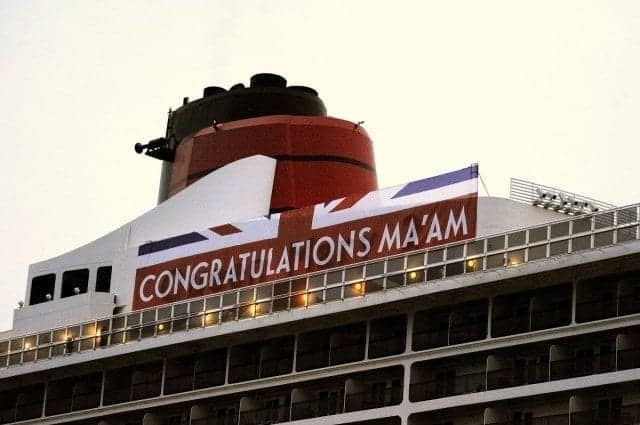 Cunard 3 Queens Queen Mary 2 banner