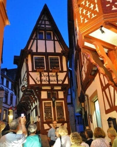 Night walking tour in Germany on the Mosel River