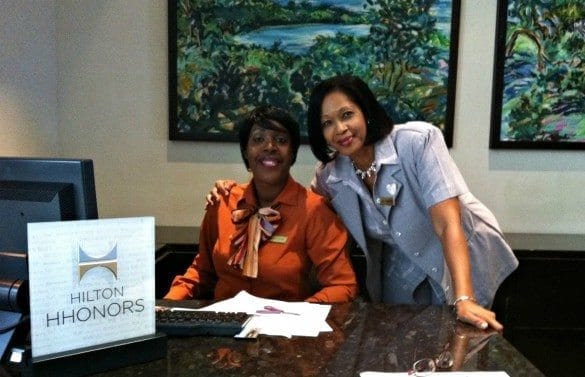 Front desk staff at Hilton Rose Hall Resort