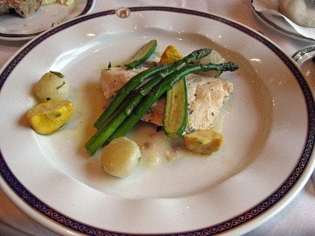 halibut entree aboard Holland America Oosterdam