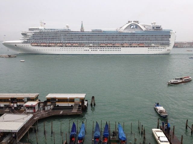 Princess cruise ship on the Grand Canal in Venice