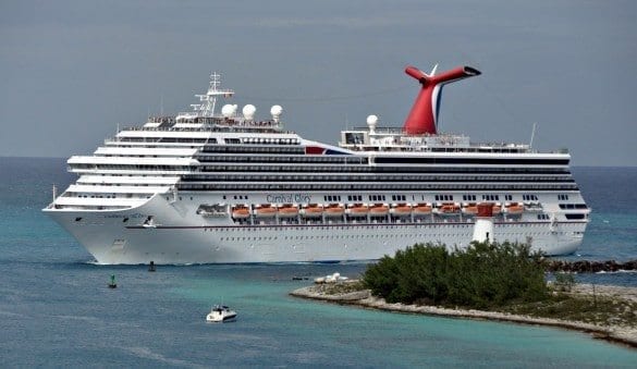 Carnival Glory passes the historic Nassau lighthouse as she enters the harbor.