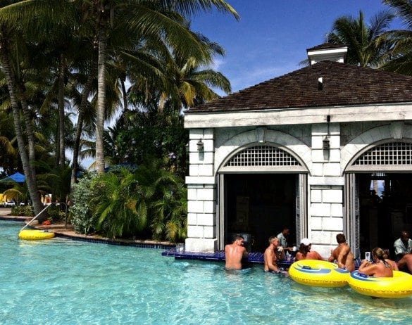 Hilton Rose Hall Resort swim-up bar. .