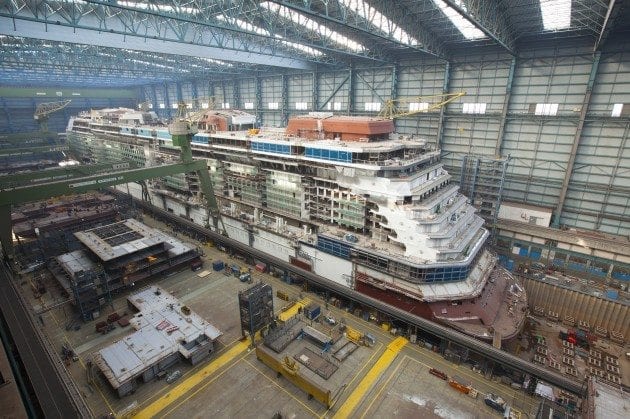 Celebrity Reflection aerial at shipyard 2