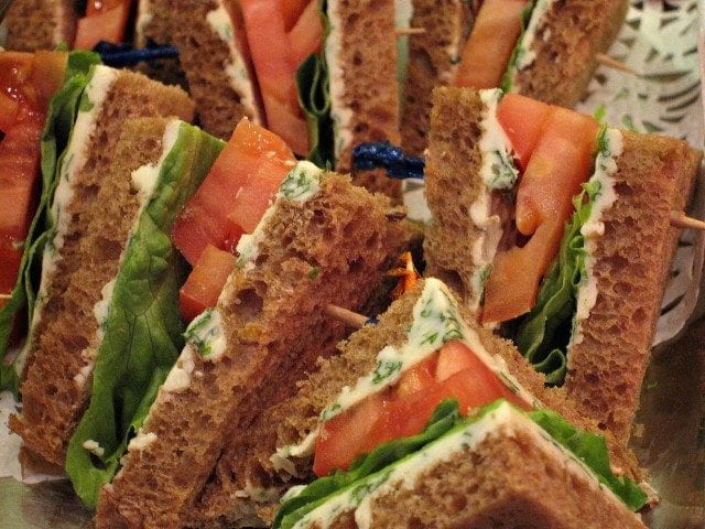 Afternoon tea sandwiches aboard Celebrity