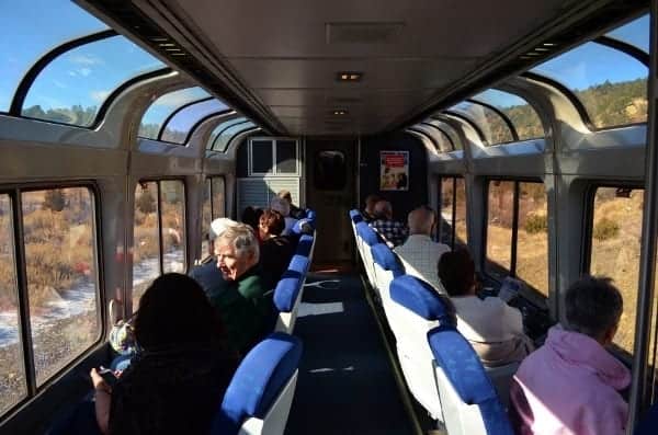 Amtrak observation car aboard Southwest Chief