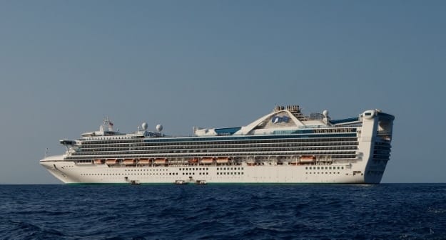 Princess Cruises Golden Princess anchored offshore at Lahaina Maui