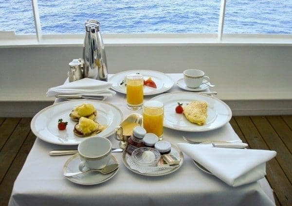 Enjoy breakfast on your balcony. Even better when you find the best cruise deal for a balcony stateroom!