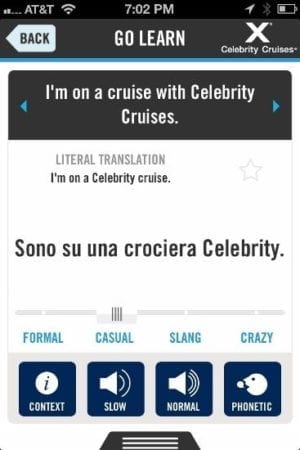 Celebrity Cruises launches cool language app for iPhone and Android