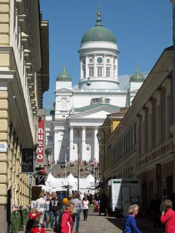 Helsinki bustles on Saturdays with shoppers flooding the streets.
