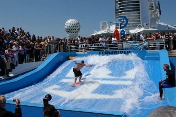 First Time Cruise Vacationers love Royal Caribbean Freedom of the Seas Flowrider.
