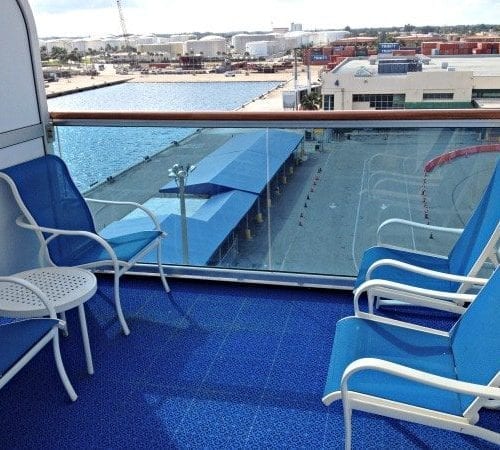 Book a balcony stateroom on deck 10 for an oversized balcony.
