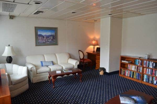 The new Library on the Queen of the West cruises.