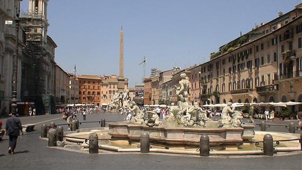 Piazza Navona and the Fountain of Four Rivers.