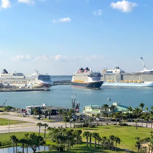 View of ships from Port Canaveral Exploration Tower
