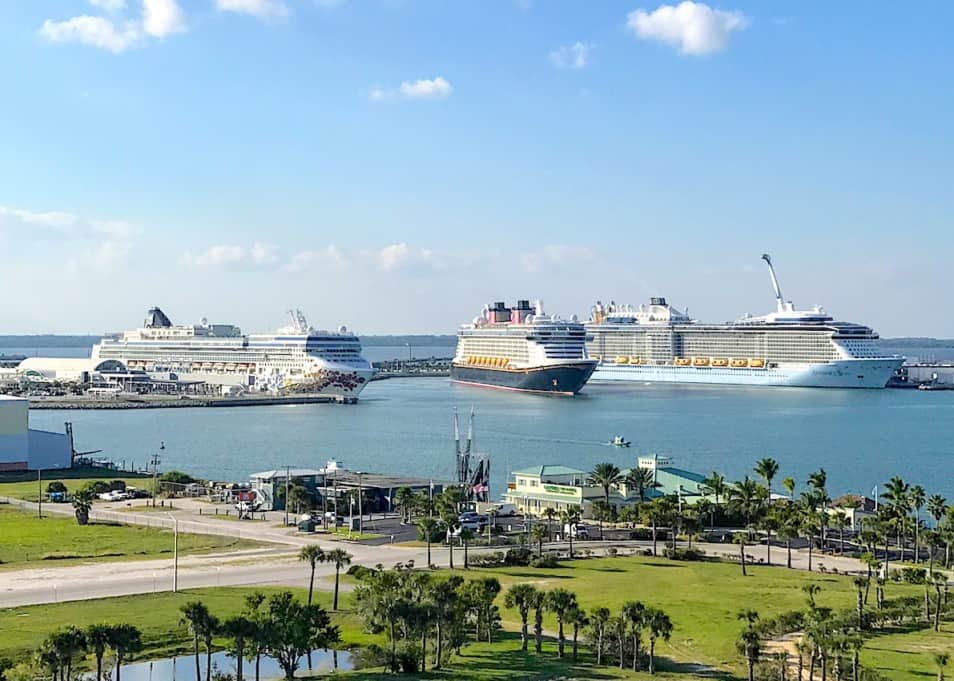 View of ships from Port Canaveral Exploration Tower