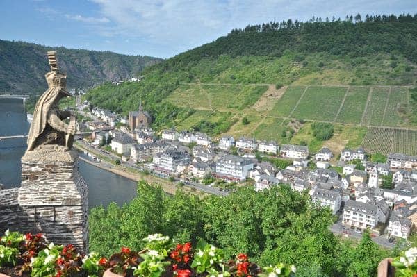 View from Reichsburg Castle on the Mosel River in Cochem, Germany.