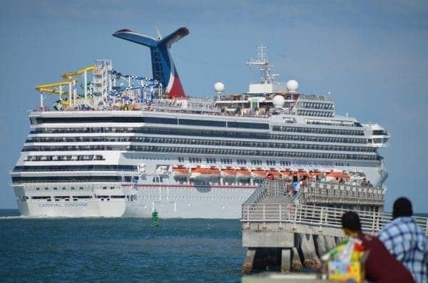 Carnival Sunshine heads out on the inaugural Caribbean cruise from Port Canaveral.