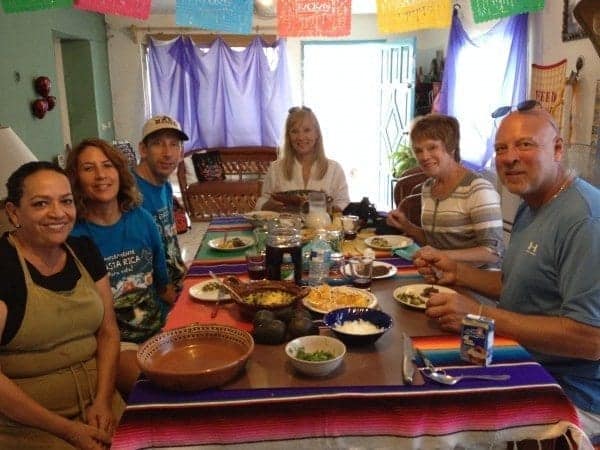 No room left to eat a heavy dessert so Josefina made fresh mango margaritas instead!