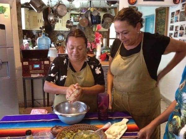 Mixing the corn dough (maseca) with water and salt. That's it. 