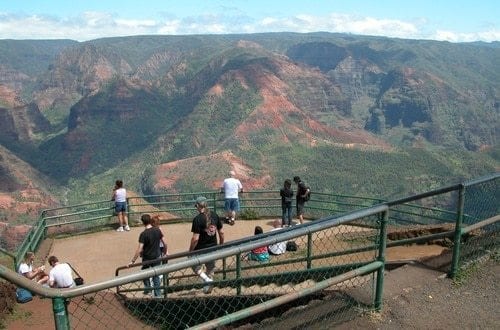 Lookout over Waimea Canyon in Kauai. 