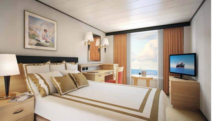 One of nine (eight with an oceanview) of Cunard's Queen Elizabeth new single cabins.