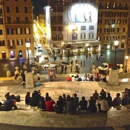 The Spanish Steps, Piazza di Spagna, at night is something to experience.