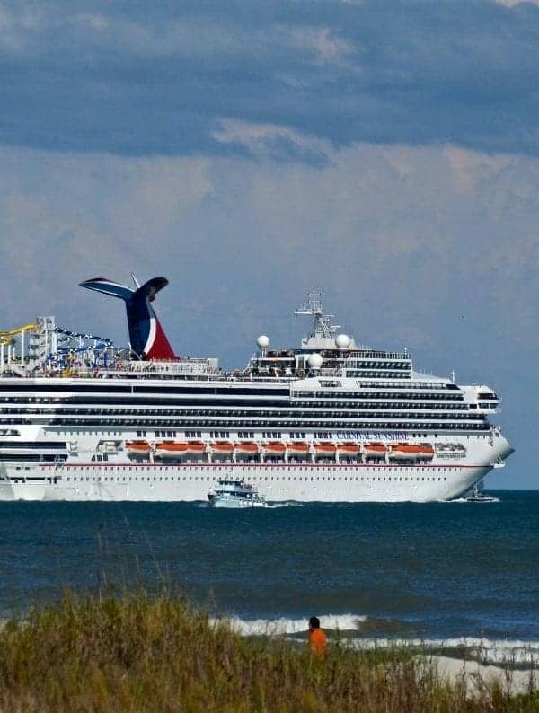 Carnival Sunshine sailaway from Port Canaveral