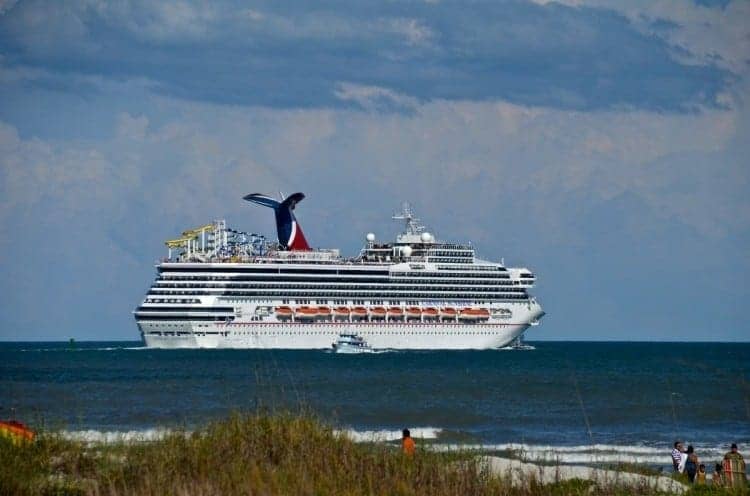 Carnival Sunshine sailaway from Port Canaveral 