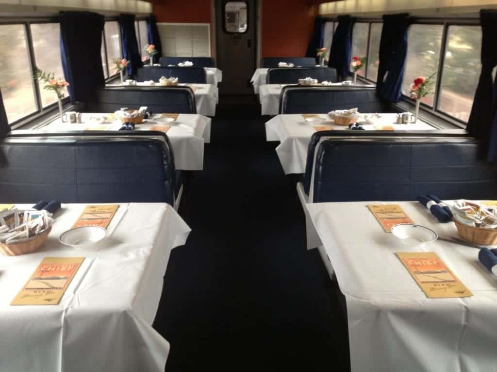 Amtrak Southwest Chief dining car. I was traveling between Chicago and Los Angeles.