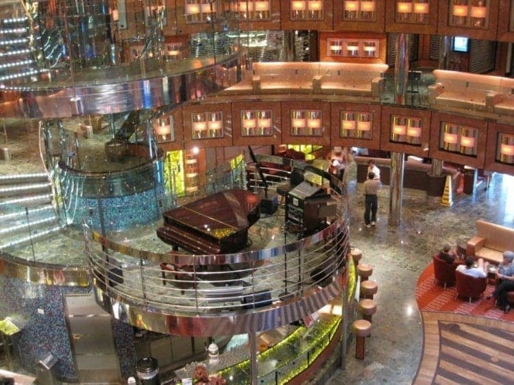 The Atrium Lobby aboard the Carnival Dream is a great place to people-watch.