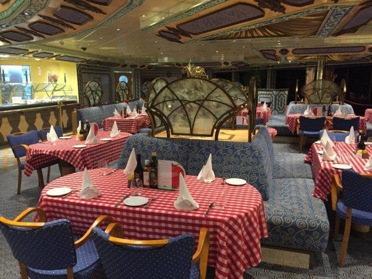 A section of the Costa Mediterranea Lido Buffet is transformed into Pizzeria Posillipo every evening.