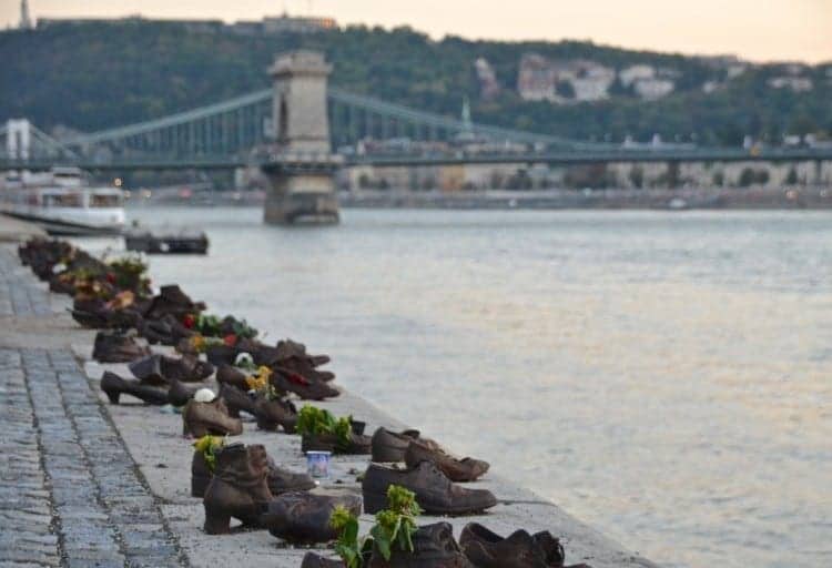 Shoes on the Danube represents the Hungarian Jews who were shot to death by the Arrow Cross Party in WWII 