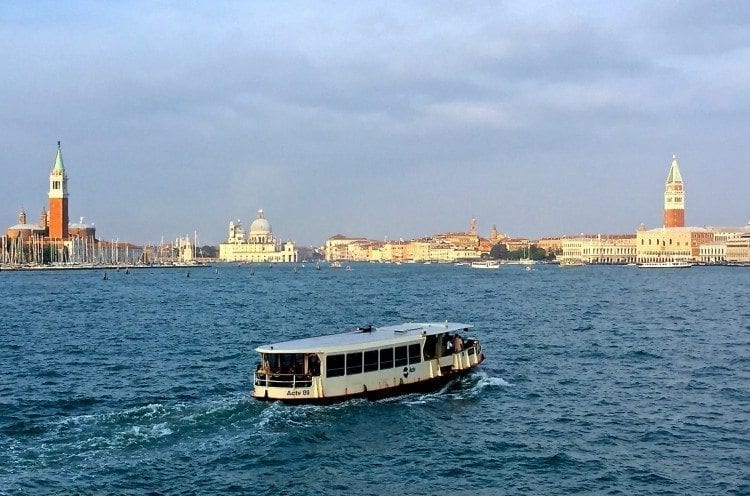 View of Venice from the bow of the Michelangelo, looking towards the west.
