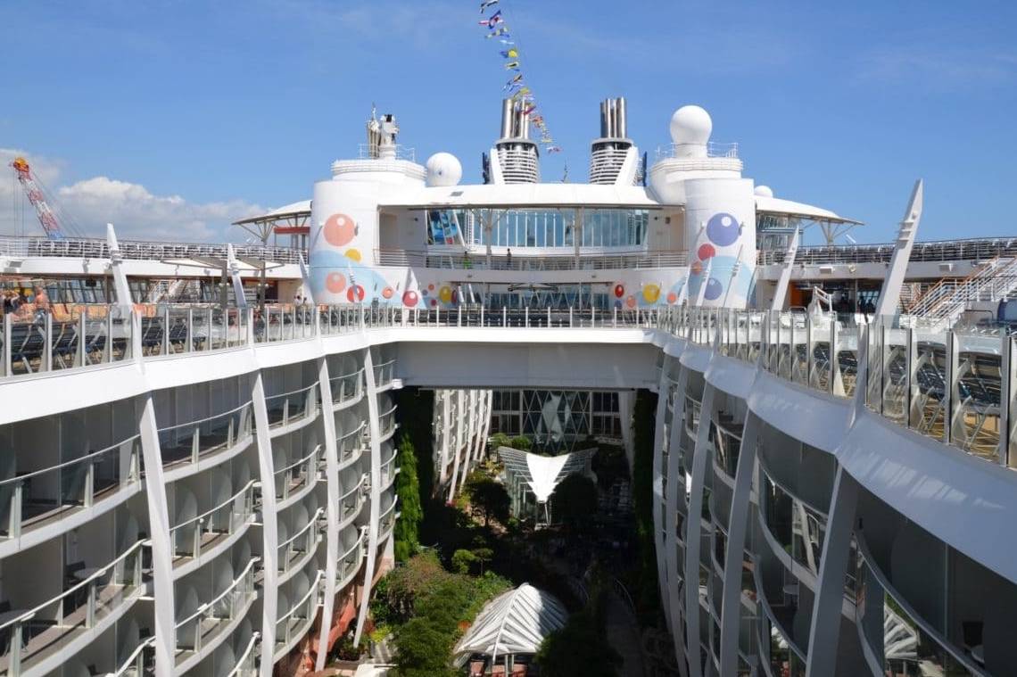 Oasis of the Seas Central Park and balcony staterooms.