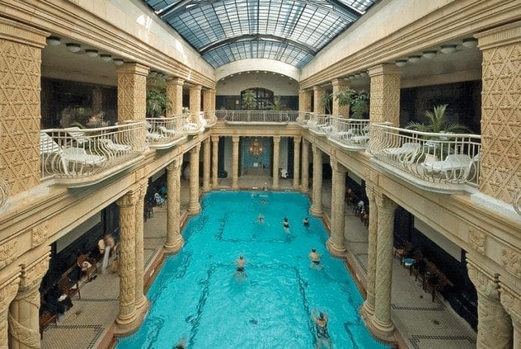 Places to visit in Budapest include the thermal waters of Gellert Bath.