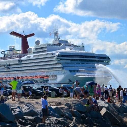 Carnival Sunshine on the inaugural celebration at Port Canaveral.