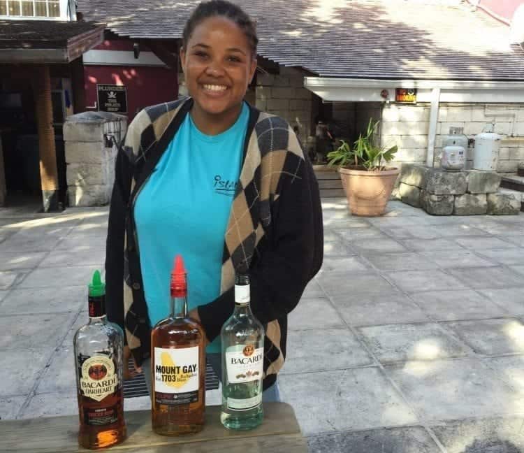 Our tour leader sets up three different rums, from least to most expensive.