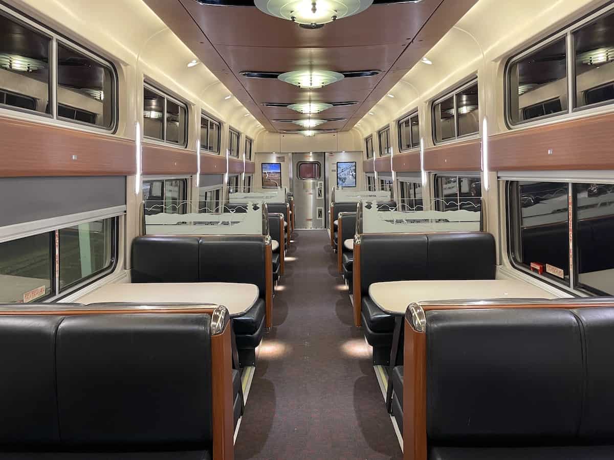 Silver Star Flexible Dining Car en route from Florida to New York