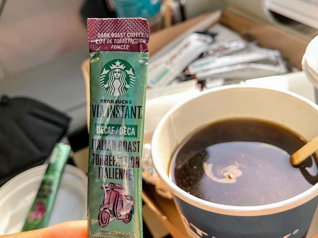 Starbucks Via packets for the train ride. 