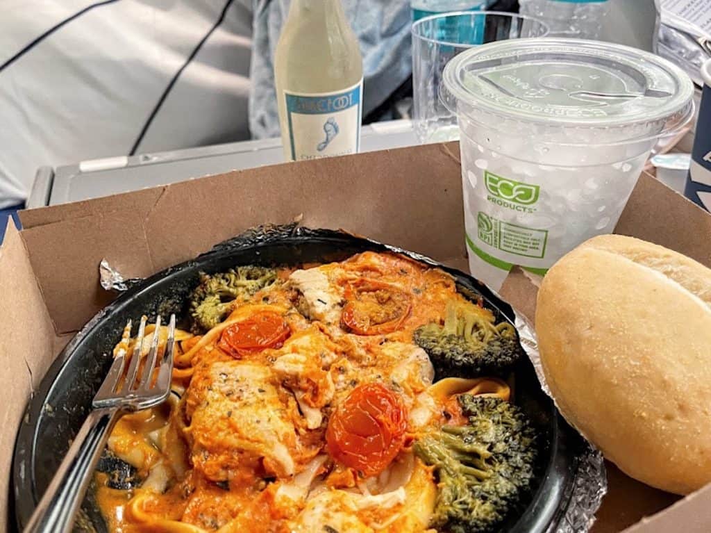 Amtrak Flexible Dining entree Chicken a la Rosa