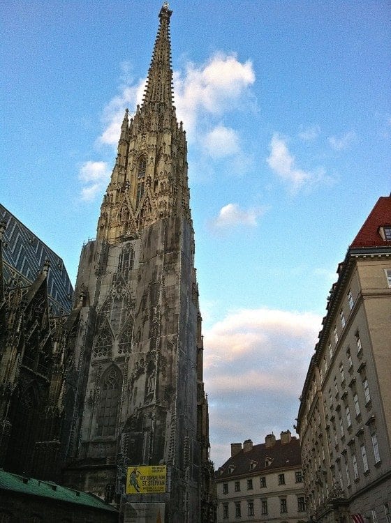 St. Stephens Catherdral towers over the city center. Very interesting tour inside, too. A must do for one day in Vienna.