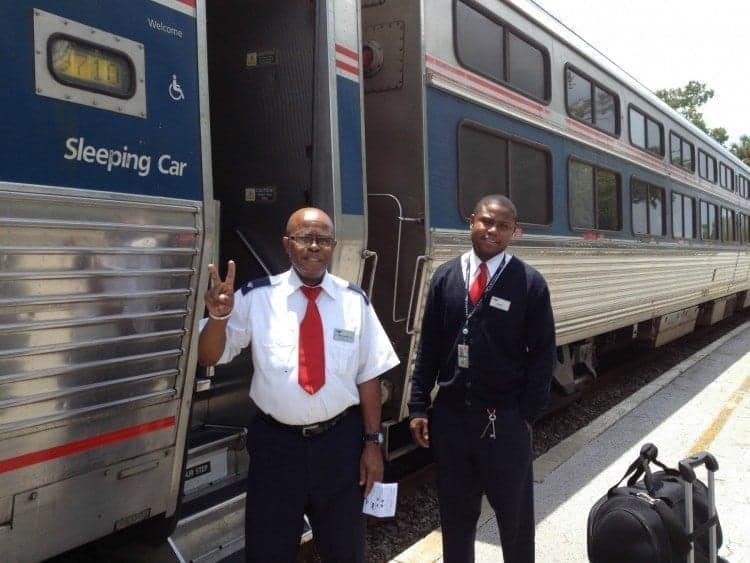 Boarding the Amtrak Silver Star to New York City.