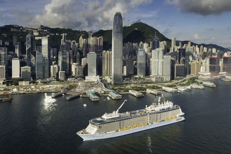 Royal Caribbean Quantum of the Seas arrives in Hong Kong.